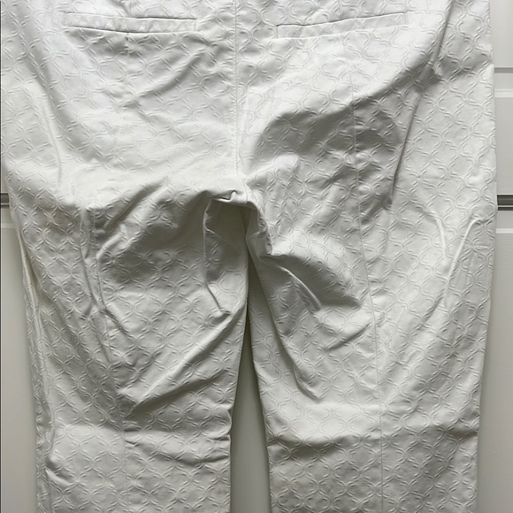 Lilly Pulitzer Crispy White Textured Cotton Blend Skinny Pants - Size 10 - Picture 12 of 14